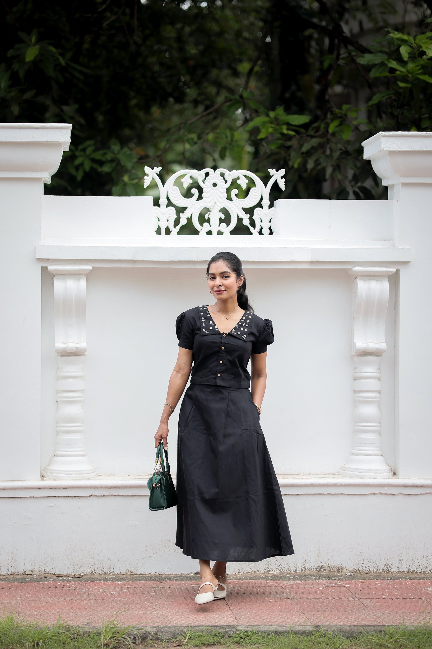 Kanmani Black (Cotton Lining) Skirt