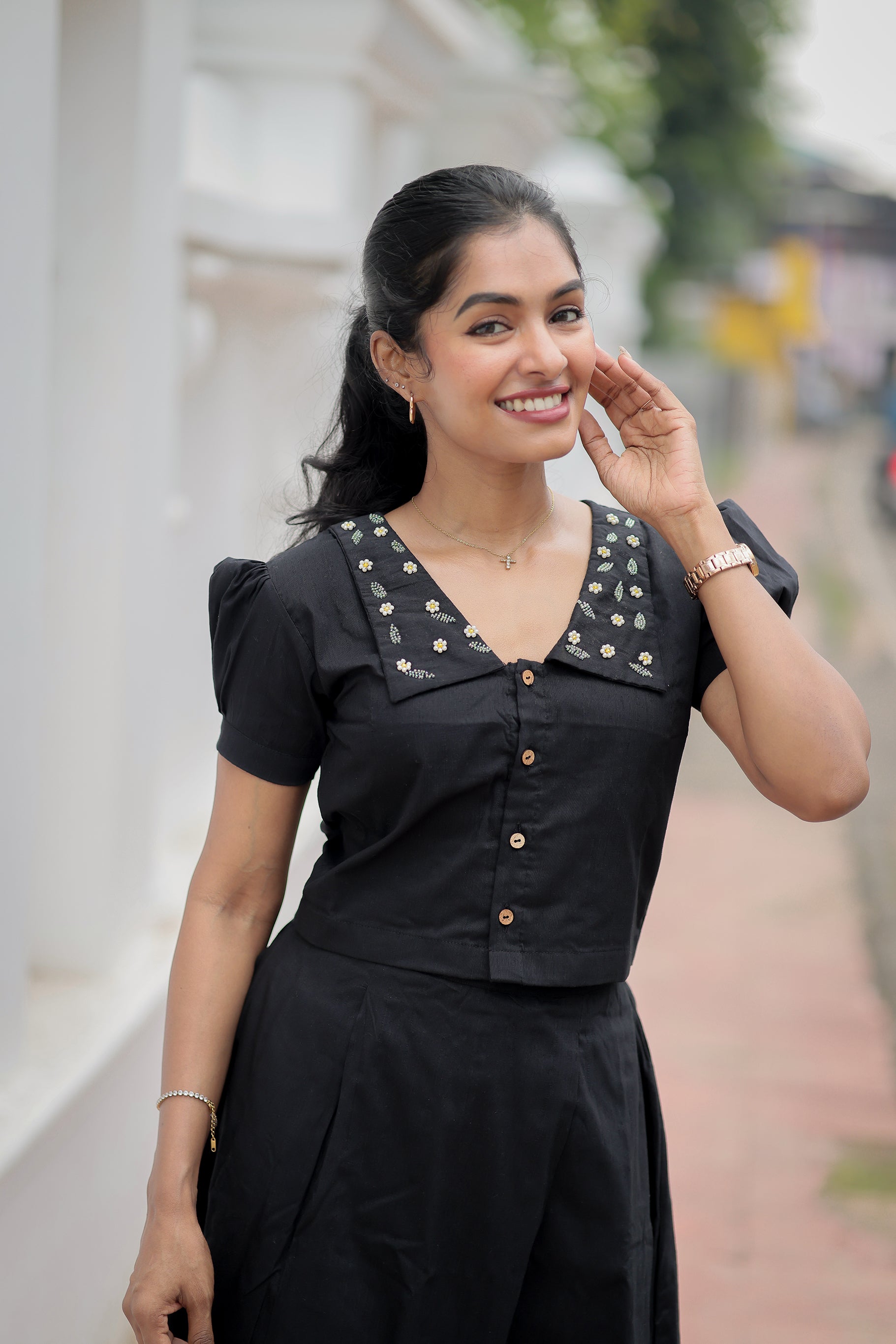 Kanmani Black (Cotton Lining) Skirt