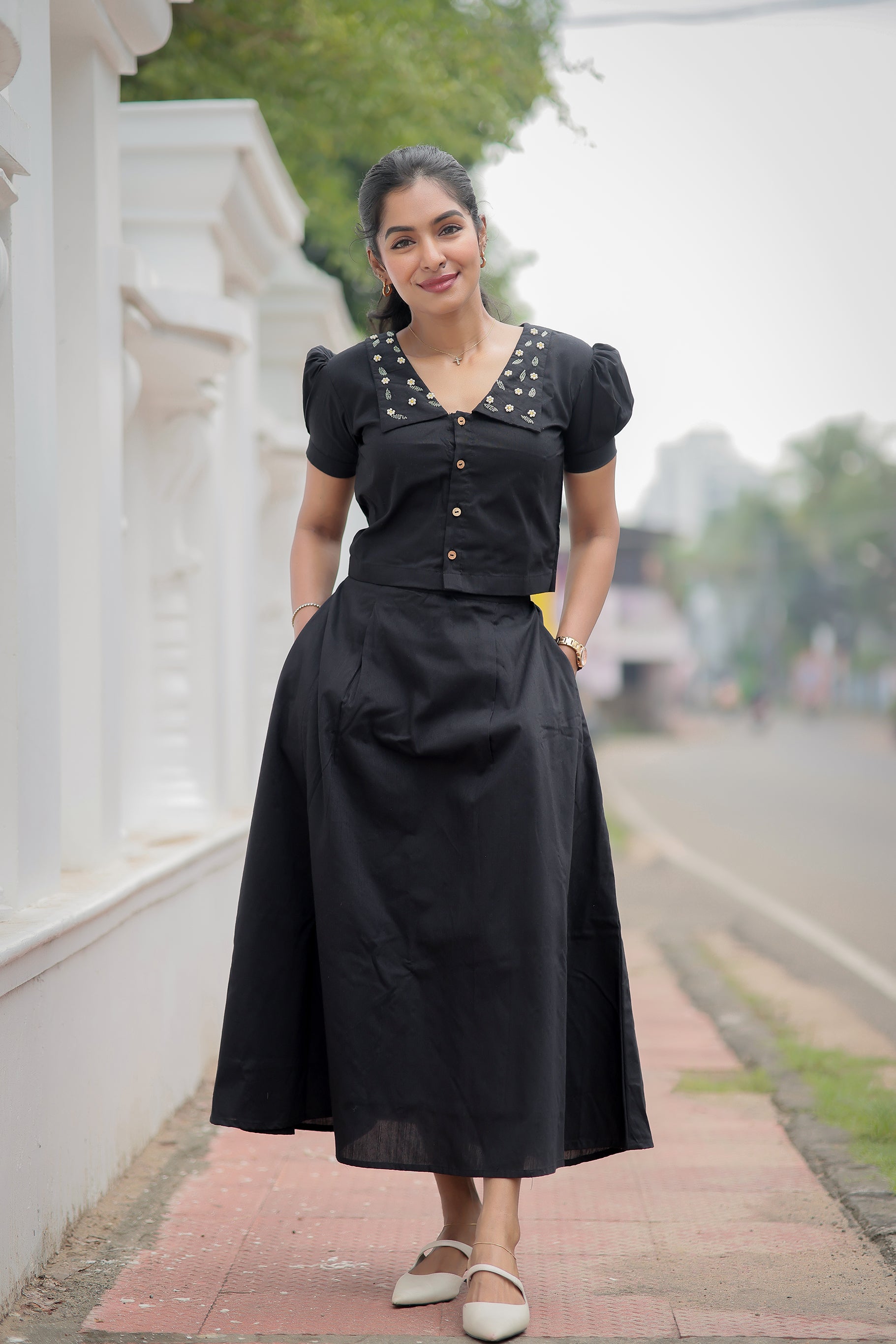 Kanmani Black (Cotton Lining) Skirt