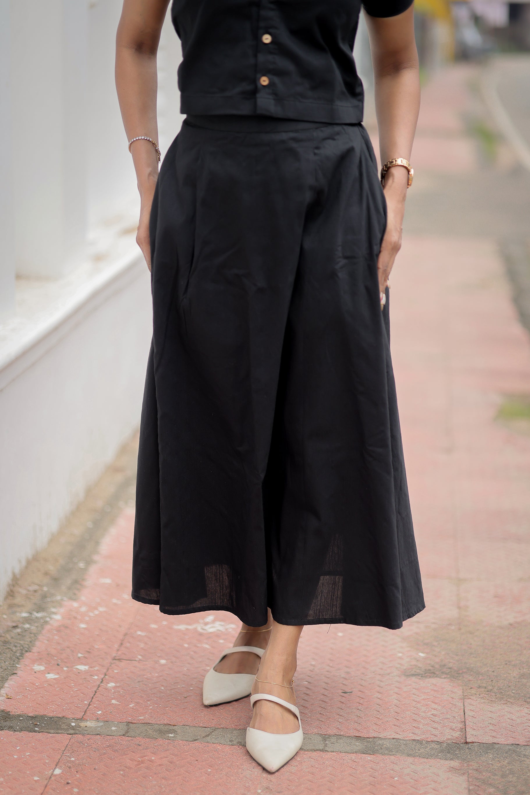 Kanmani Black (Cotton Lining) Skirt