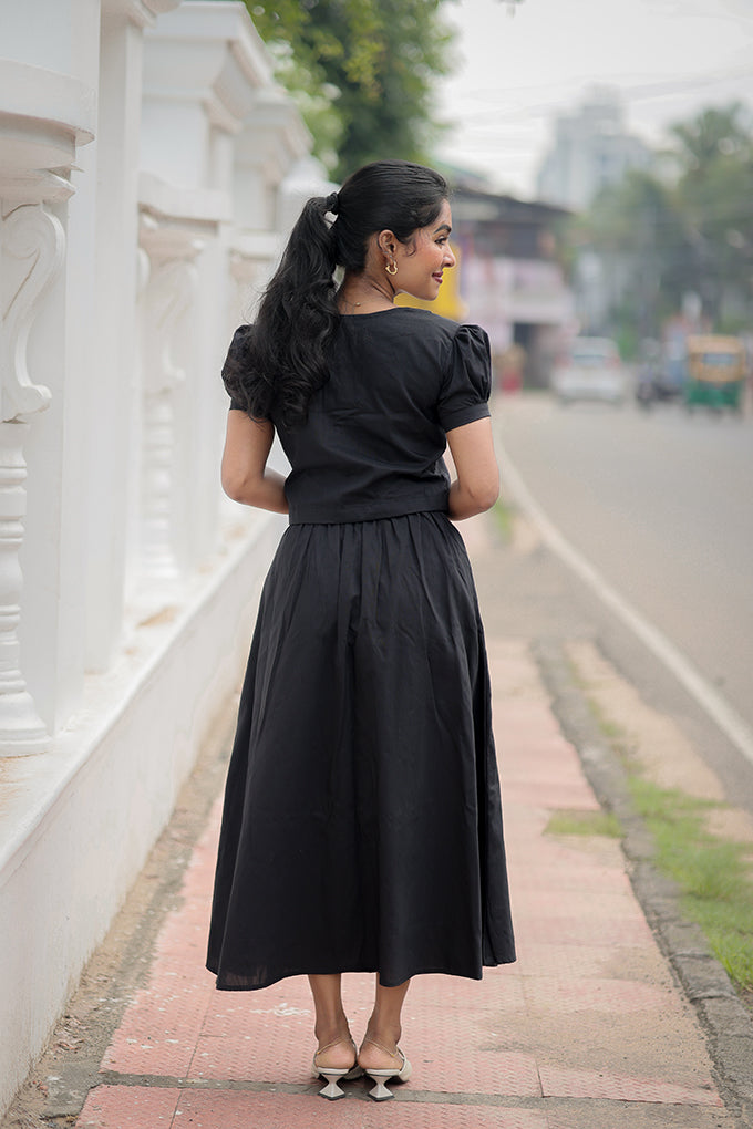 Kanmani Black (Cotton Lining) Skirt