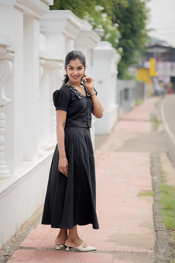 Kanmani Black (Cotton Lining) Skirt