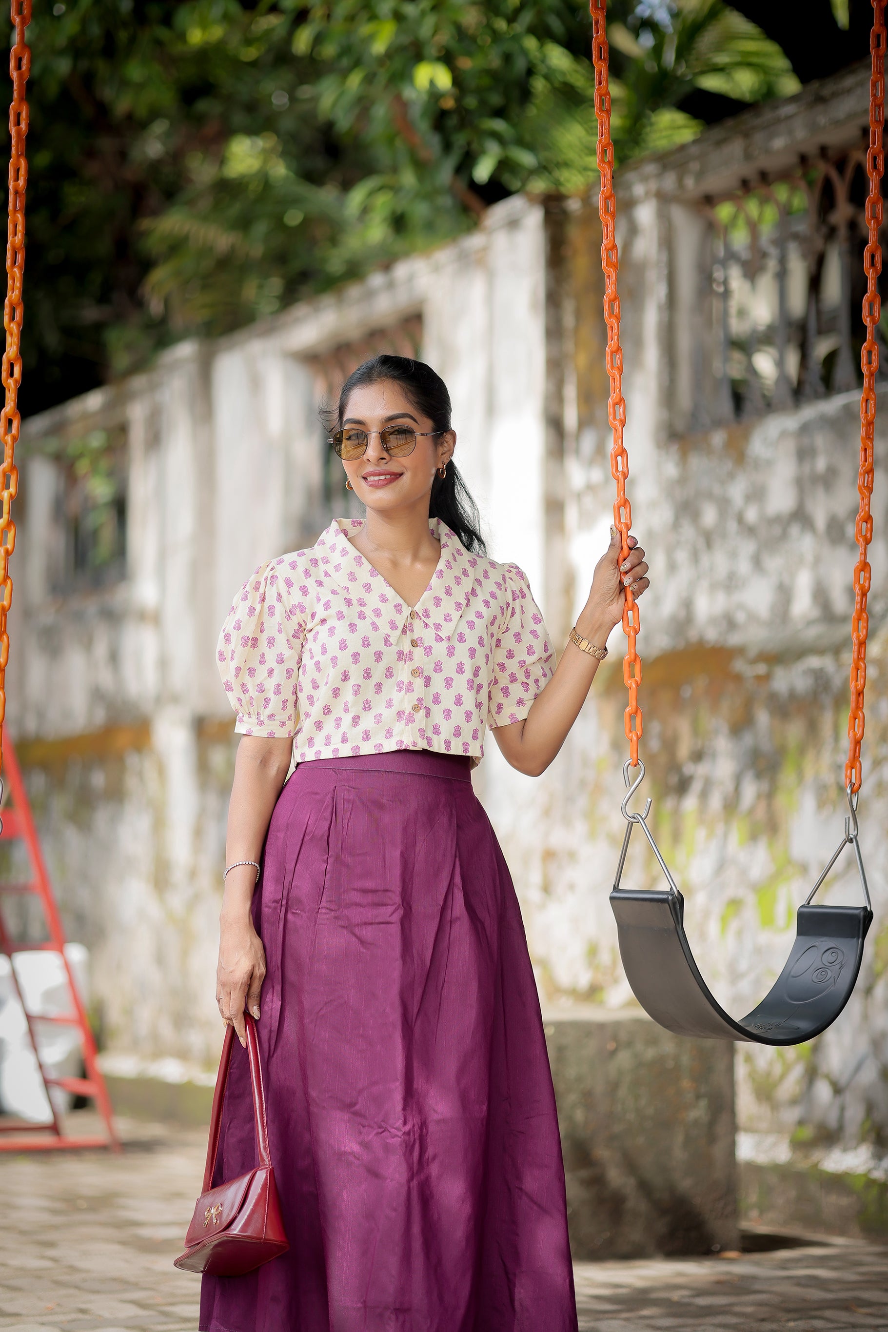 Kanmani Purple Skirt