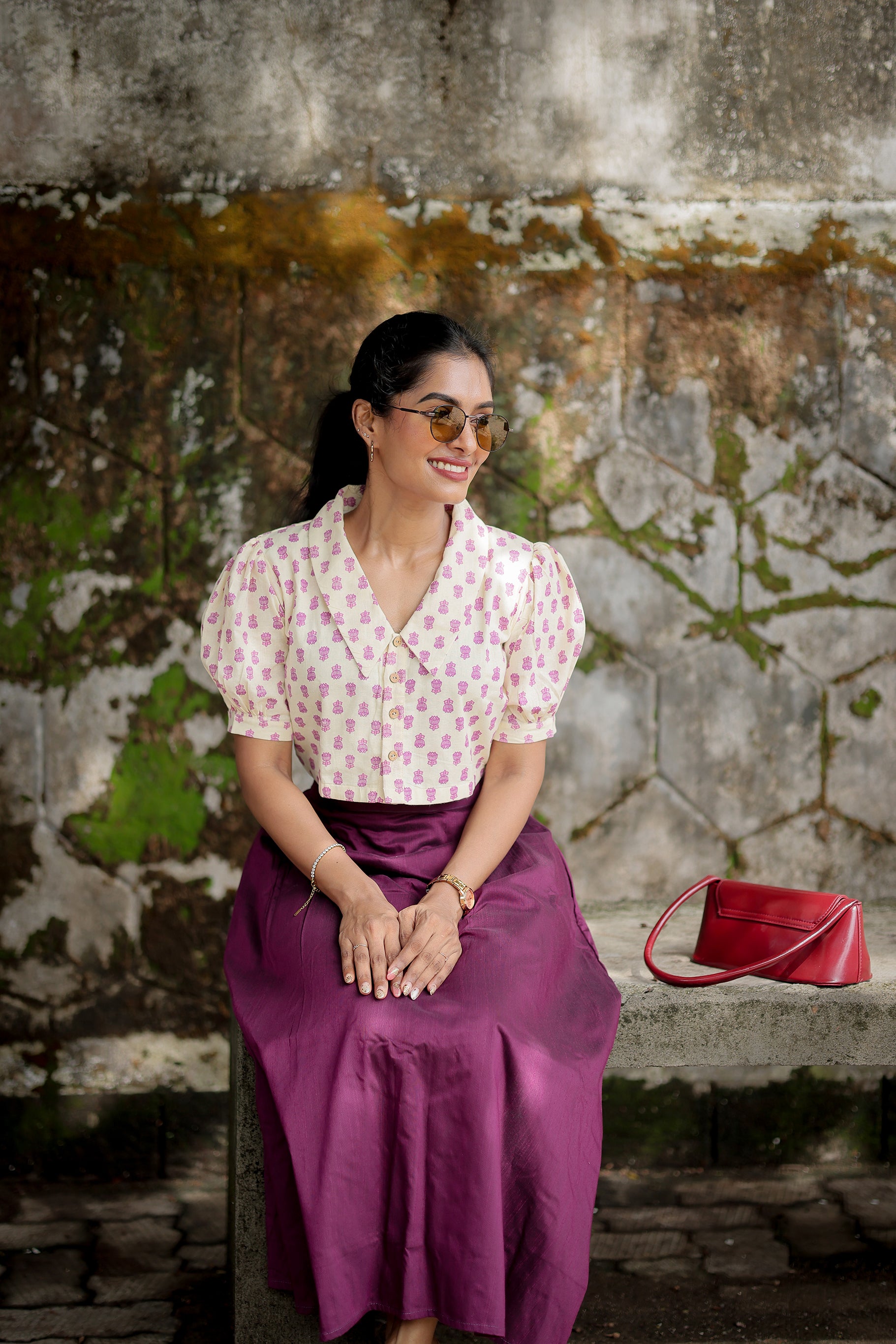 Kanmani Purple Skirt