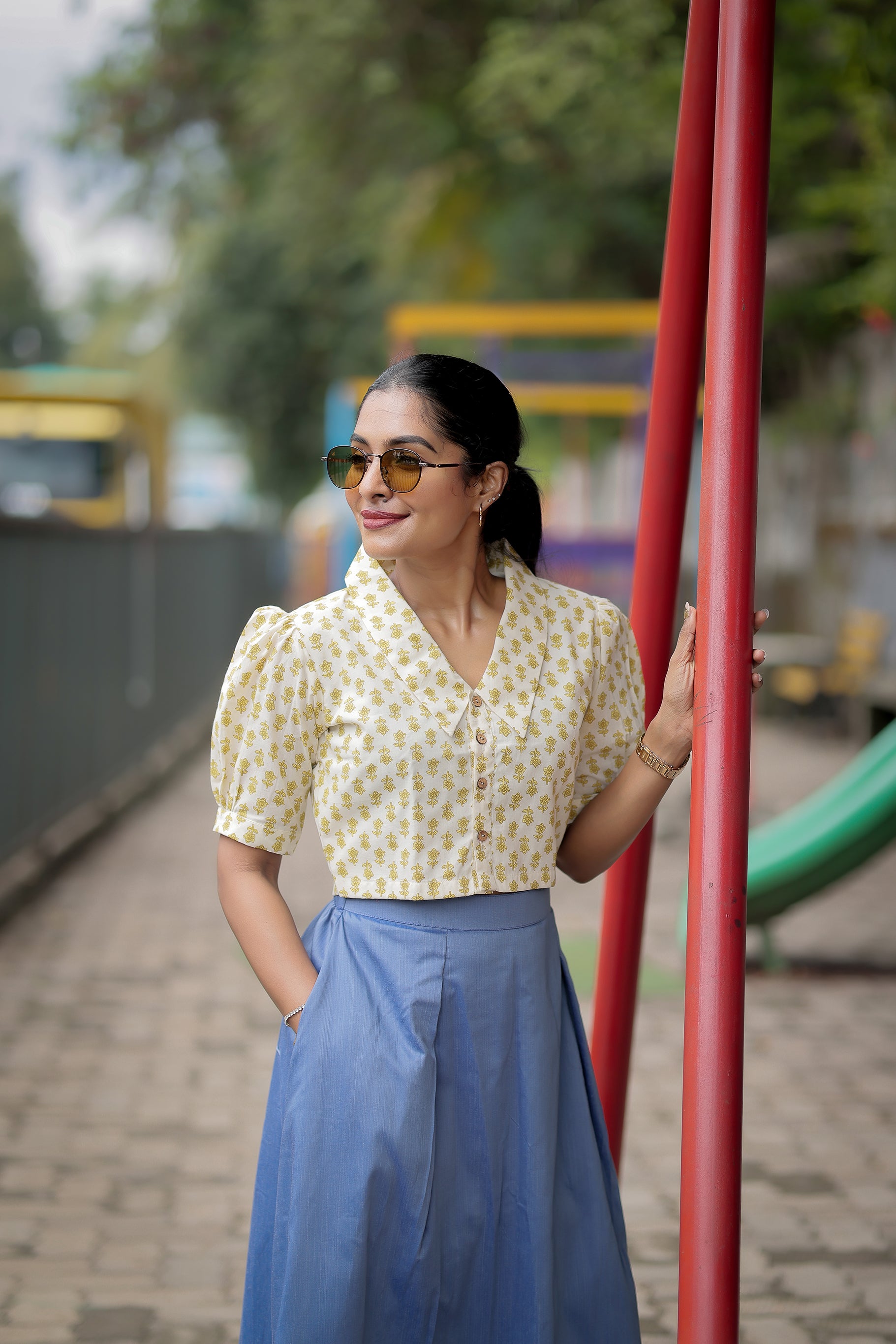 Kanmani Blue Skirt