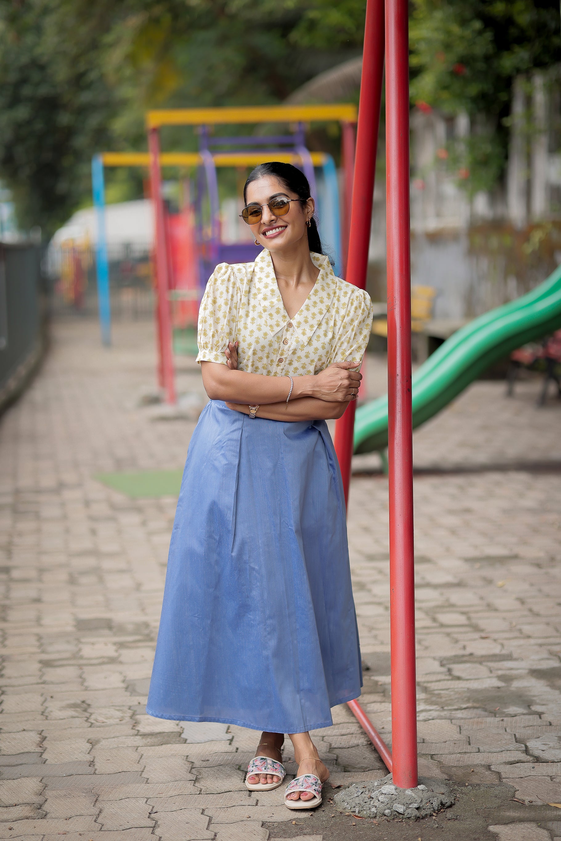 Kanmani Blue Skirt