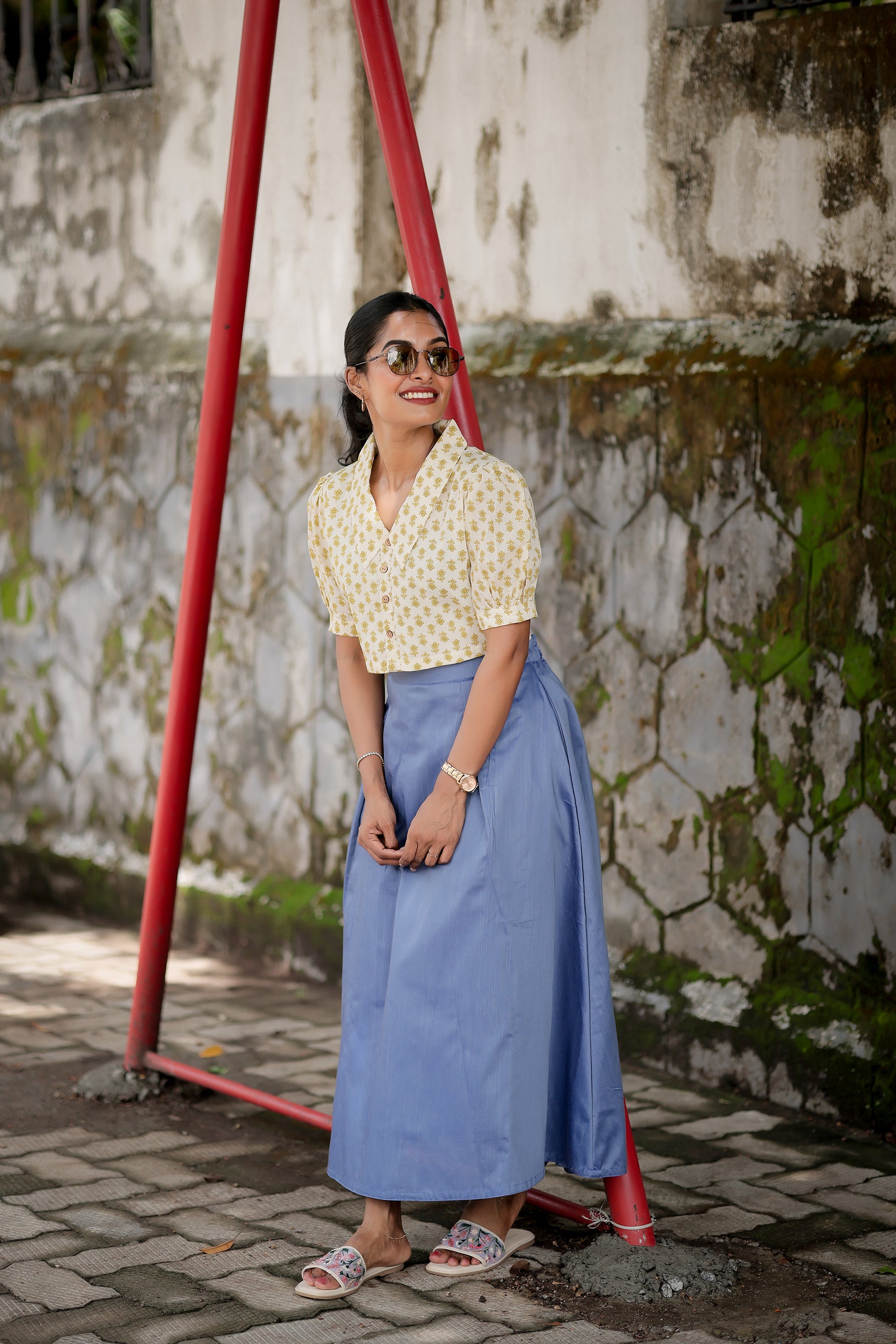 Kanmani Blue Skirt