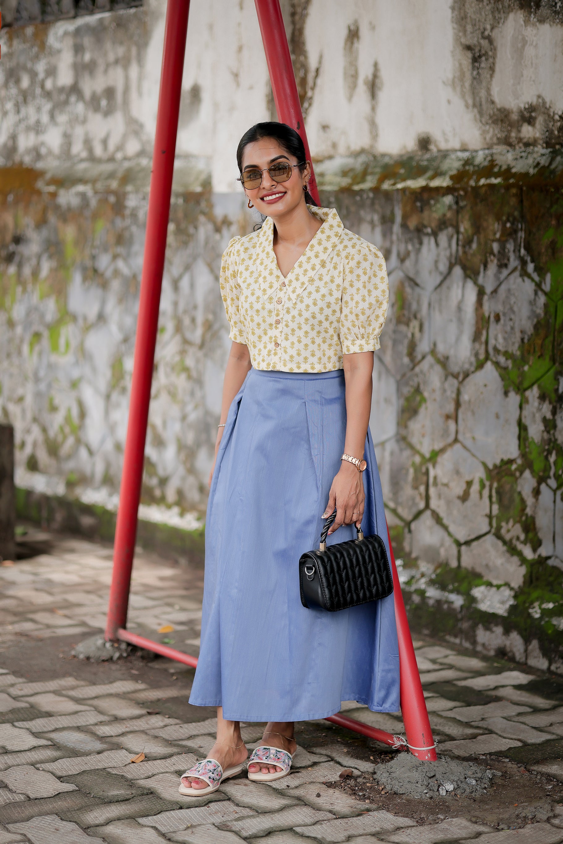 Kanmani Blue Skirt