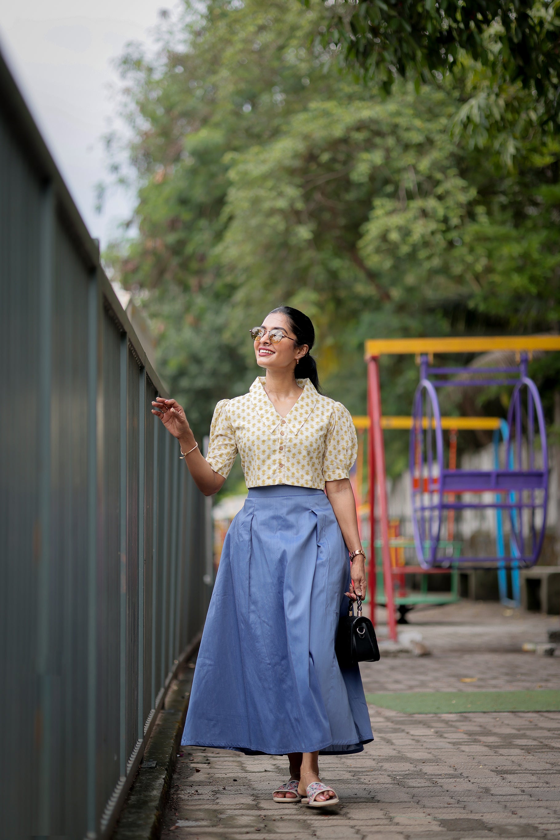 Kanmani Blue Skirt
